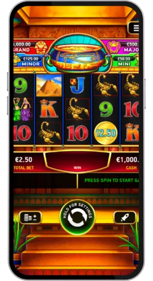 Main Game Screen with £ Jackpots