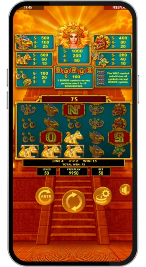 Winning Spin Total Win 75