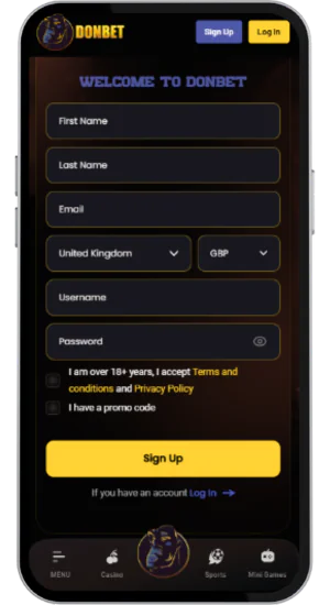 Donbet Sun slots Register an account