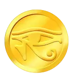 Golden coin symbol