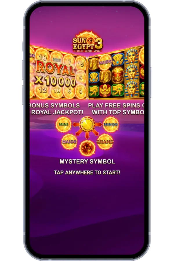 Sun of Egypt 3 slot – Main game screen with Egyptian symbols
