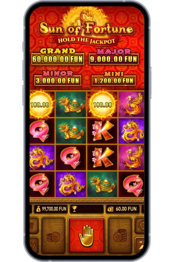 Sun of Fortune Hold the Jackpot bonus activated