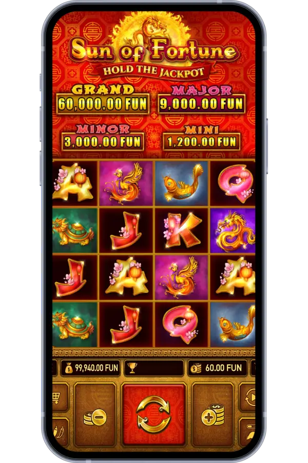Sun of Fortune jackpot win during bonus round